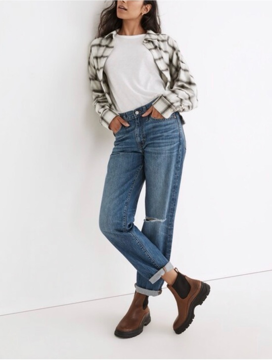 Madewell Denim - Madewell The Slouchy Boyjean Size 27 Low Rise Distressed Jeans NWT